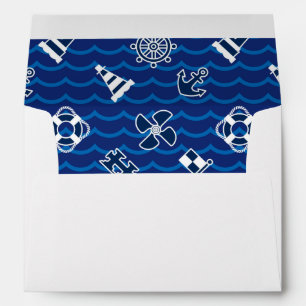 Cute Nautical Waves Pattern Envelope