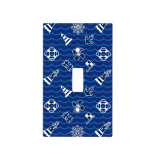 Cute Nautical Waves Pattern Light Switch Cover