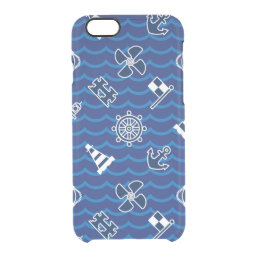 Cute Nautical Waves Pattern Clear iPhone 6/6S Case