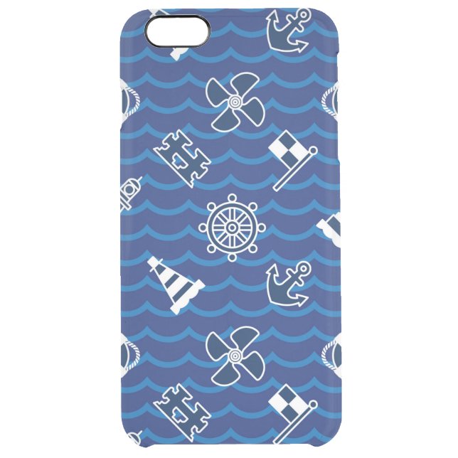 Cute Nautical Waves Pattern Uncommon iPhone Case (Back)