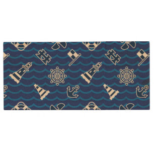 Cute Nautical Waves Pattern Wood USB Flash Drive