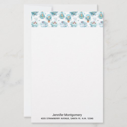 Cute Nautical Whales Watercolor Pattern