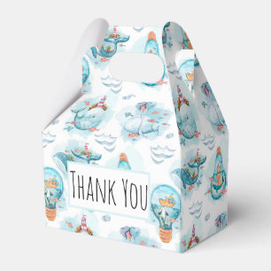 Cute Nautical Whales Watercolor Pattern Favor Boxes
