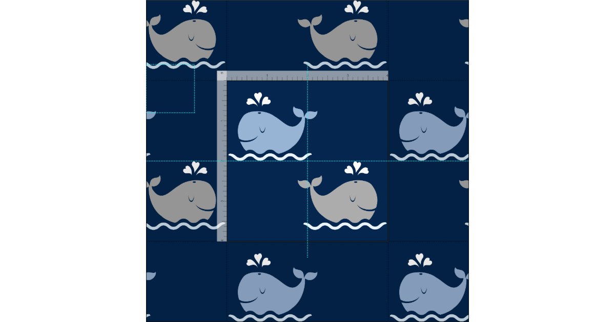 Cute Navy Blue and Gray Nautical Whales Pattern Fabric | Zazzle