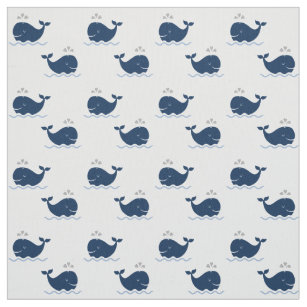 Ocean Fabric Seaside Fabric Fish White Nautical Fabric Whale Cotton Fabric 