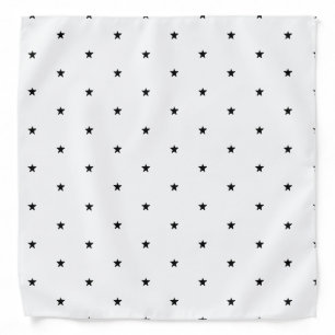 Cute navy blue and white stars pattern modern bandana