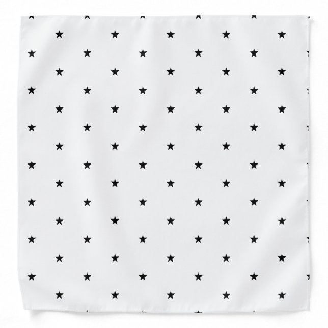 Cute navy blue and white stars pattern modern bandana (Front)