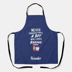 Cute Navy Blue Baking Gifts For Kids Baby Boys Apron