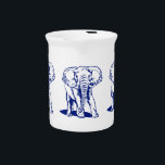 Cute Navy Blue Elephant Line Drawing Drink Pitcher<br><div class="desc">Cute navy blue elephant line drawing</div>