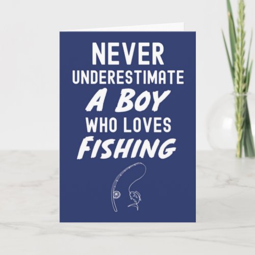 Cute Navy Blue Fishing Cards For Baby Boys Kids