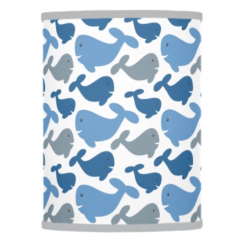 Cute Navy Blue Gray Whale Pattern Lamp Shade