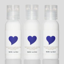 Cute navy blue heart boy baby shower favors hand lotion