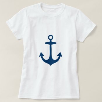 Cute Navy Blue Nautical Inspired T-shirt by ArtsofLove at Zazzle