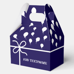 Cute Navy Blue Party Balloons And Ribbons Custom Favor Boxes