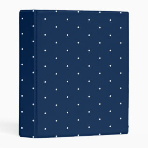 Cute navy blue white polka dots pattern mini binder