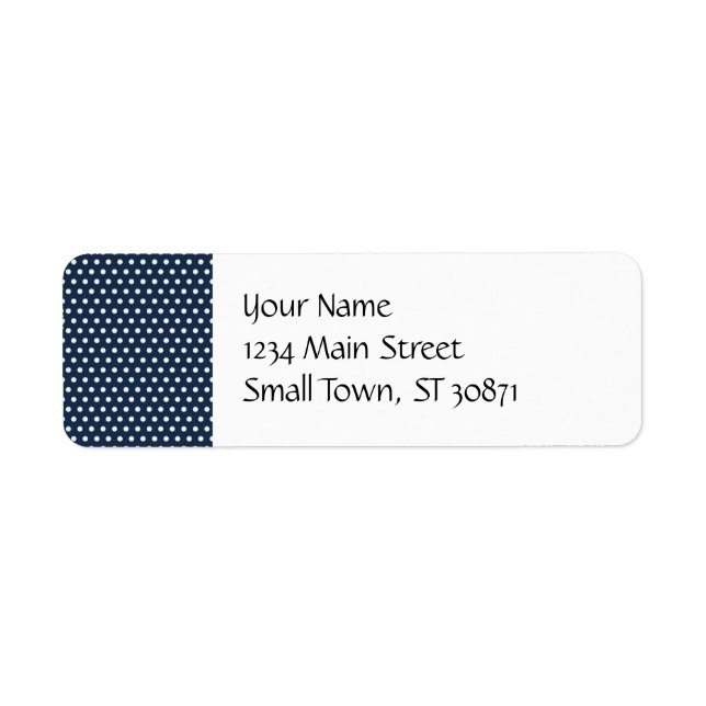 Cute Navy Blue White Tiny Little Polka Dots Gifts Label (Front)
