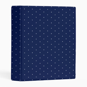 Cute navy blue white tiny polka dot pattern mini binder