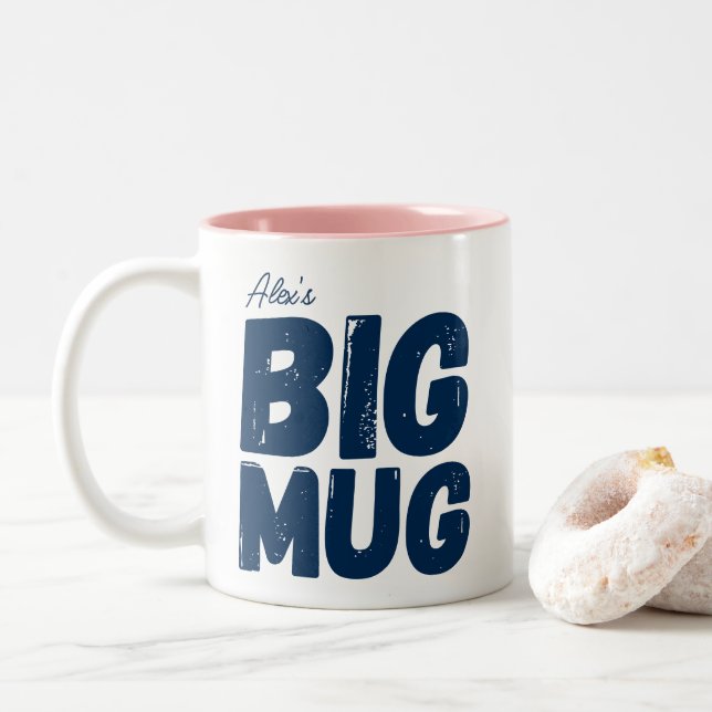 Cute Navy One Huge Mug Custom Name Novelty Jumbo (With Donut)