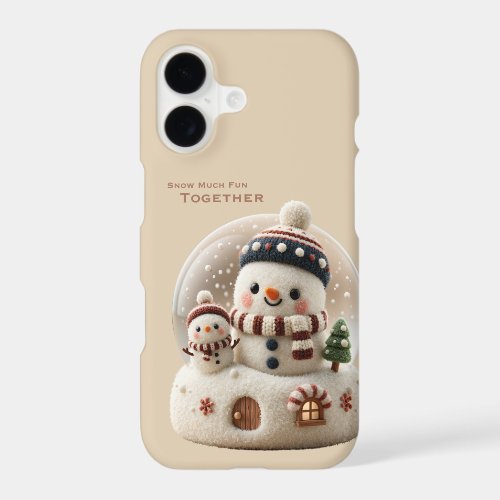 Cute Needle Felted Snowman Snowglobe iPhone 17 Case