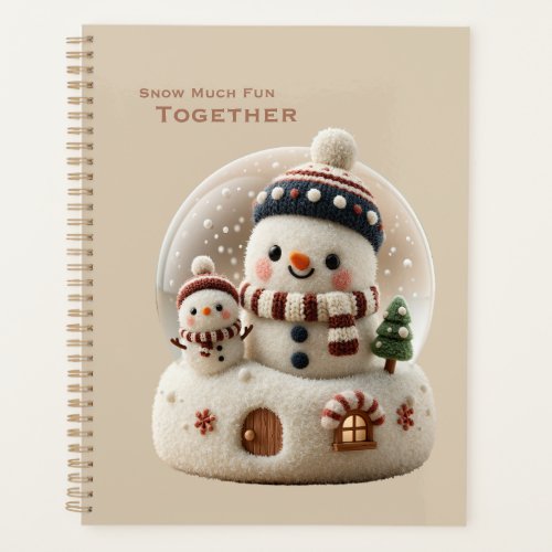 Cute Needle Felted Snowman Snowglobe Planner