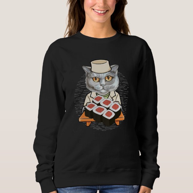 Cute Neko Sushi Bar Japaness Style Sushi  Awesoime Sweatshirt (Front)