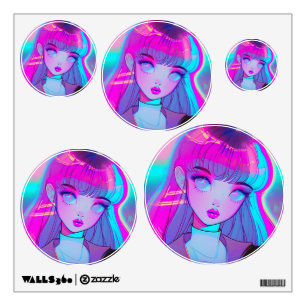 Cute Neon Anime Wall Decal