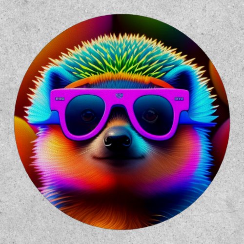 cute neon glasses hedgehog animal sunglasses funny patch