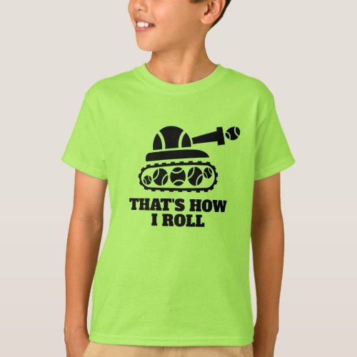 Cute Neon Green Kids Tennis Tee Shirt