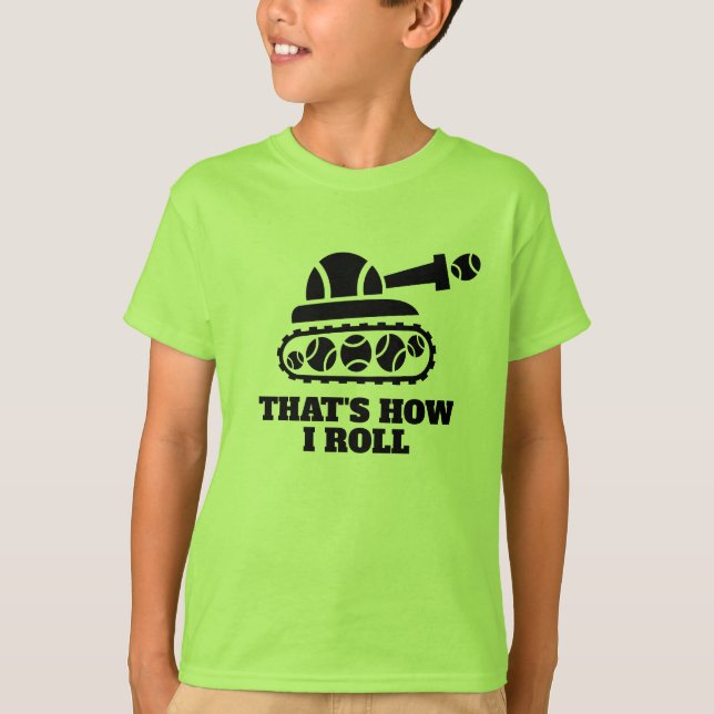 Cute Neon Green Kid's Tennis Tee Shirt (Front)
