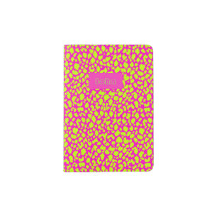 Cute Neon Hot Pink Abstract Passport Holder