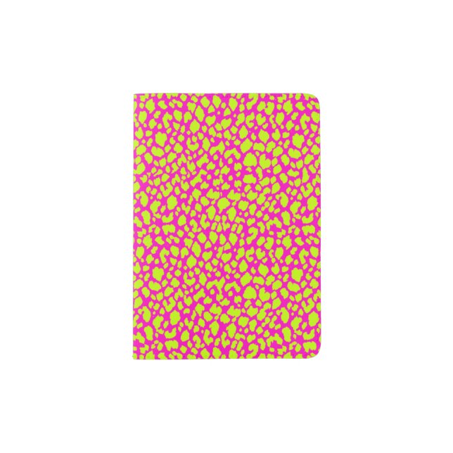 Cute Neon Hot Pink Abstract Passport Holder (Front)
