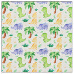Cute Neon Watercolor Dinosaur Pattern Fabric