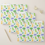Cute Neon Watercolor Dinosaur Pattern File Folder