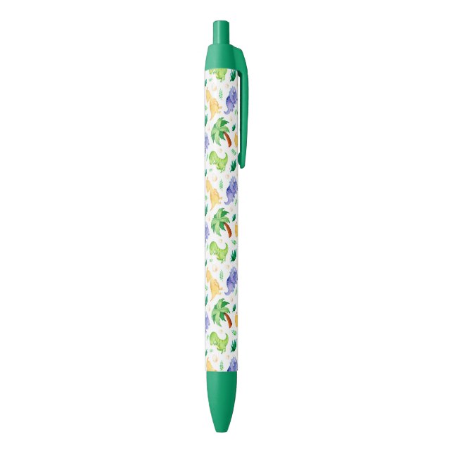Cute Neon Watercolor Dinosaur Pattern Pen (Bottom (Vertical))