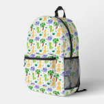 Cute Neon Watercolor Dinosaur Pattern Printed Backpack