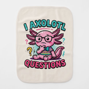 Cute Nerd Axolotl I Axolotl Questions Marks Meme Baby Burp Cloth