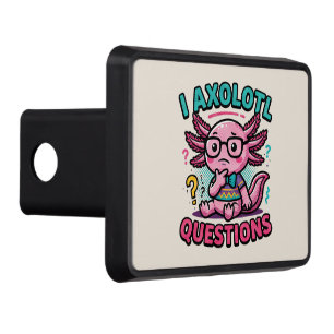 Cute Nerd Axolotl I Axolotl Questions Marks Meme Hitch Cover