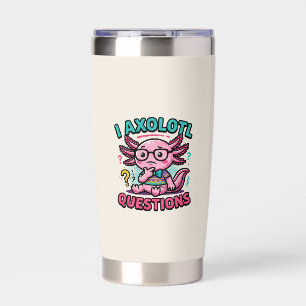 Cute Nerd Axolotl I Axolotl Questions Marks Meme Insulated Tumbler