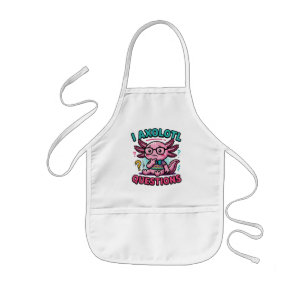 Cute Nerd Axolotl I Axolotl Questions Marks Meme Kids' Apron