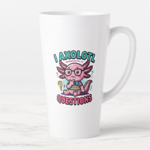 Cute Nerd Axolotl I Axolotl Questions Marks Meme Latte Mug