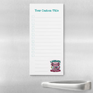 Cute Nerd Axolotl I Axolotl Questions Marks Meme Magnetic Notepad