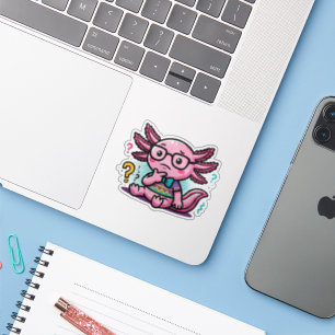 Cute Nerd Axolotl I Axolotl Questions Marks Meme Sticker