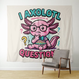 Cute Nerd Axolotl I Axolotl Questions Marks Meme Tapestry