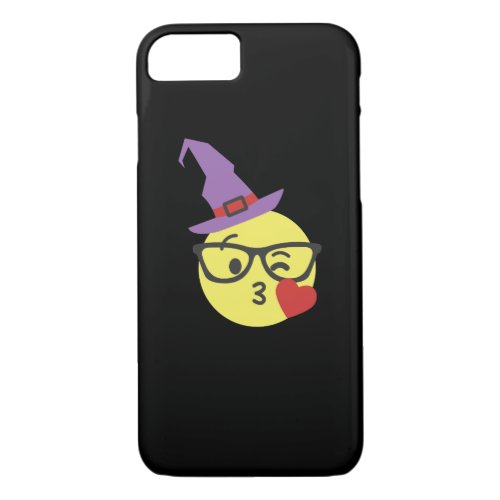 Cute Nerd Emoji In Witch Hat Halloween Gift iPhone 87 Case