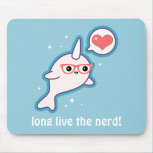 Cute Nerd Narwhal Mouse Pad