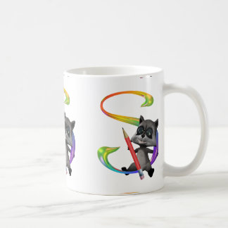 Cute Nerd Raccon Monogram S Coffee Mug