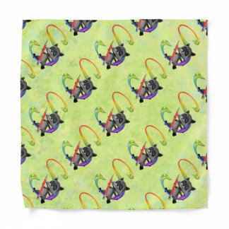Cute Nerd Raccoon Monogram S Bandana