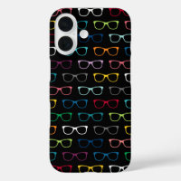 Cute Nerdy Hipster Glasses Pattern Colorful Black
