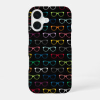 Cute Nerdy Hipster Glasses Pattern Colorful Black