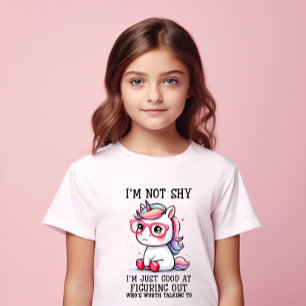 Cute Nerdy Unicorn Girls T-Shirt